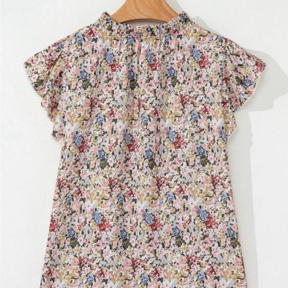 *NEW* Boho Floral Ruffle Cap Sleeve Top | Size XL - Picture 8 of 10